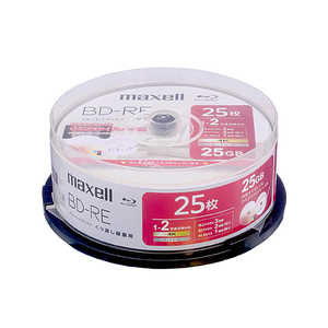 マクセル 繰り返し録画用ブルーレイディスク BD-RE 25枚入り maxell ［25枚 / 25GB / インクジェットプリンター対応］ BEV25WPH.25SP