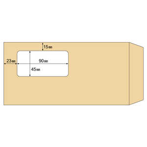 ヒサゴ 窓つき封筒A4三ツ折用(長6)/クラフト紙 MF17