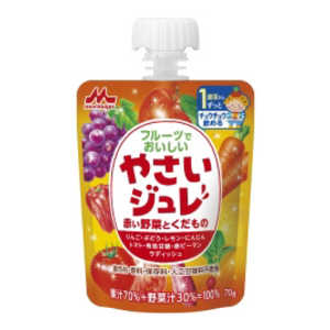 森永乳業 フルーツでおいしいやさいジュレ 赤い野菜とくだもの 70g フルーツデオイシイヤサイジュレ