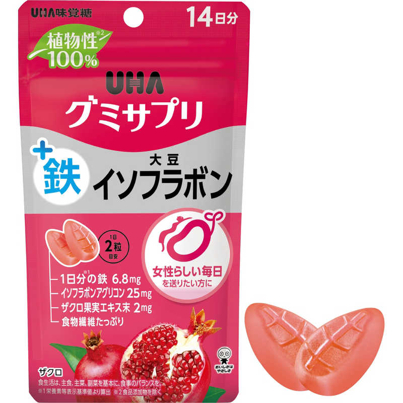 UHA味覚糖 UHA味覚糖 グミサプリ 鉄+大豆イソフラボン 14日分(28粒)  