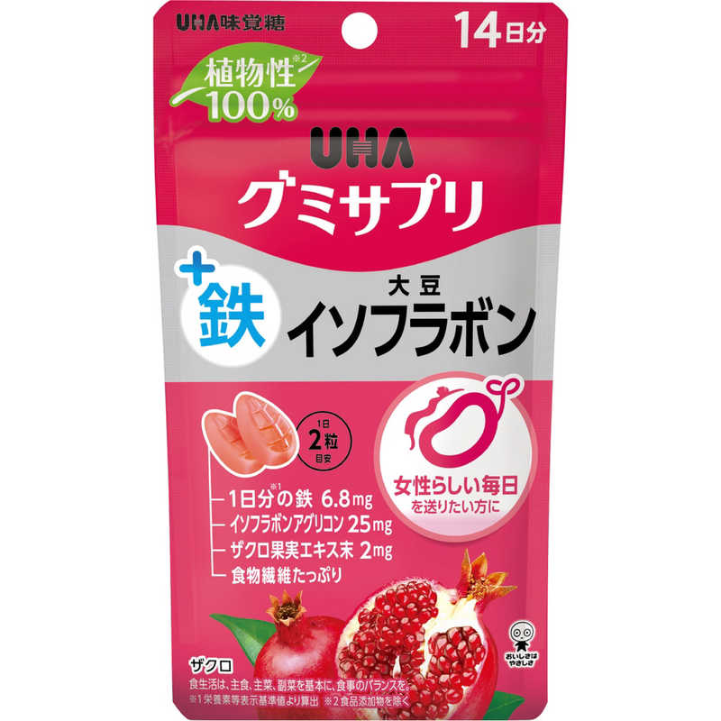 UHA味覚糖 UHA味覚糖 グミサプリ 鉄+大豆イソフラボン 14日分(28粒)  