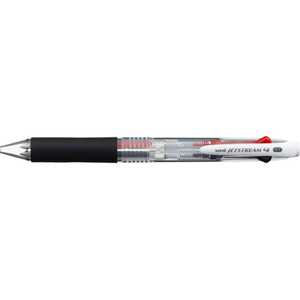 三菱えんぴつ ジェットストリーム 4色ボールペン 透明(ボール径:0.7mm､インク色:黒･赤･青･緑) SXE450007.T