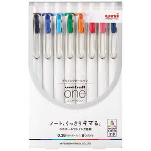 三菱えんぴつ ユニボールone 0.38mm 8色セット UMN-S-38 8C 三菱えんぴつ ユニボールone 0.38mm 8色セット UMN-S-38 8C