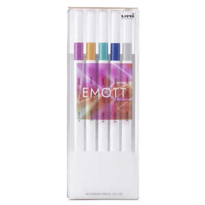 三菱えんぴつ 水性サインペン 5色 NO.12 EMOTT(エモット) バーチャルカラー PEMSY5C.NO12 三菱えんぴつ 水性サインペン 5色 NO.12 EMOTT(エモット) バーチャルカラー PEMSY5C.NO12