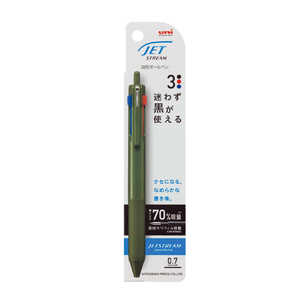 三菱えんぴつ 油性3色ボールペン 0.7 JETSTREAM(ジェットストリーム) ダークオリーブ SXE3507071P.18 三菱えんぴつ 油性3色ボールペン 0.7 JETSTREAM(ジェットストリーム) ダークオリーブ SXE3507071P.18