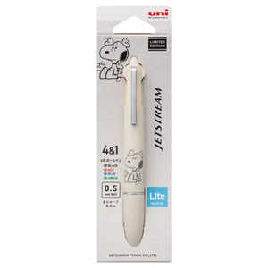 三菱えんぴつ (限定)多機能ペン4＆1 JETSTREAM Lite touch ink ジェットストリームライトタッチインク［0.5mm］スヌーピーメローホワイト MSXE5LSPN5.MW