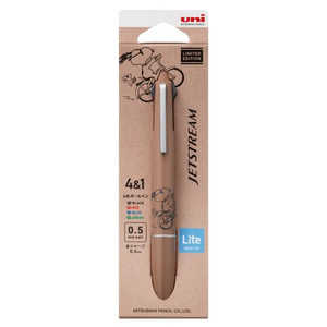 三菱えんぴつ (限定)多機能ペン4＆1 JETSTREAM Lite touch ink ジェットストリームライトタッチインク［0.5mm］スヌーピーソフトテラコッタ MSXE5LSPN5.ST