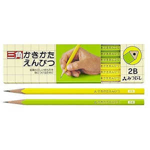 三菱えんぴつ 鉛筆4563 3角 黄緑 2B K45632B