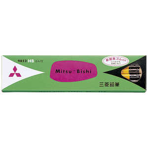 三菱えんぴつ 六角消しゴム付鉛筆 1ダース HB K9852HB 三菱えんぴつ 六角消しゴム付鉛筆 1ダース HB K9852HB