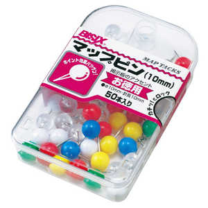 ミツヤ マップピン#10 色込 50本 BX2-7-AS ミツヤ マップピン#10 色込 50本 BX2-7-AS