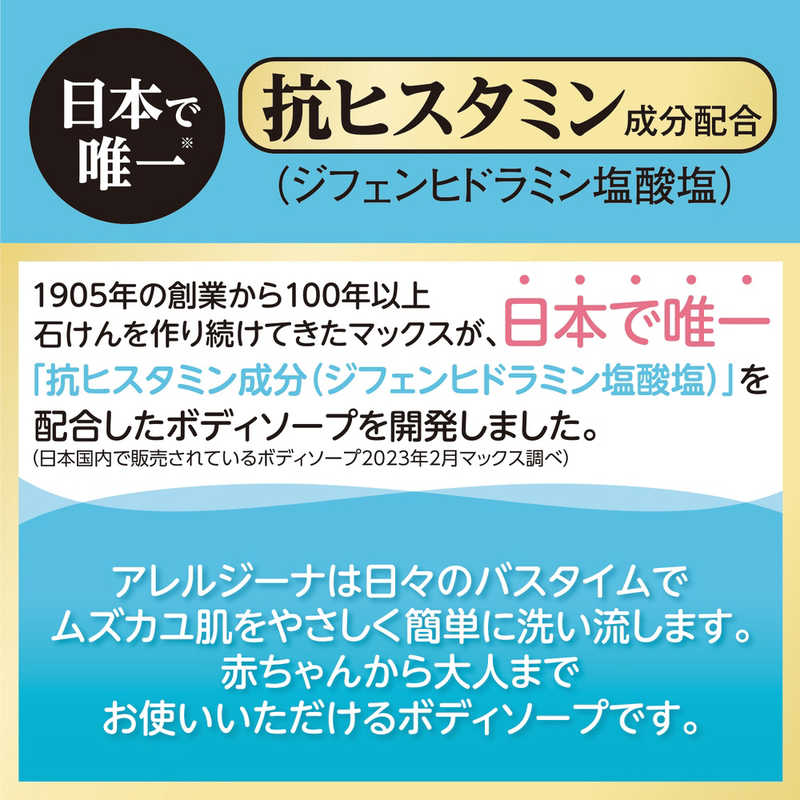 マックス マックス アレルジーナ抗ヒスタミン成分配合ボディソープ 詰替400mL  