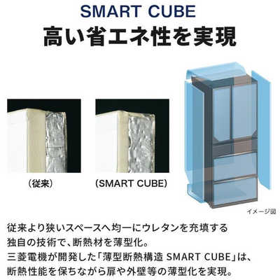三菱 MITSUBISHI 冷蔵庫 6ドア 547L フレンチドア(観音開き) WZ