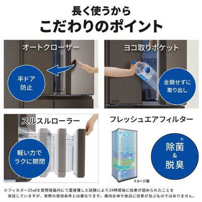 三菱 MITSUBISHI 冷蔵庫 6ドア 608L フレンチドア(観音開き) WZ