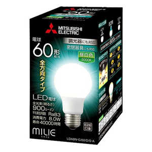 三菱オスラム LED電球 ミライエ(MILIE) [E26 /昼白色 /60W相当 /一般電球形] LDA8N-G/60/D/S-A