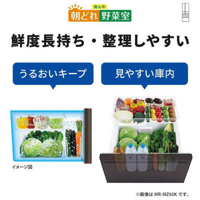 三菱 MITSUBISHI 冷蔵庫 6ドア MZシリーズ 幅65.0cm 485L フレンチドア