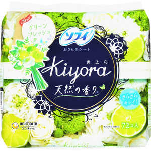 ユニチャーム ソフィ Kiyora(きよら) 72枚入 グリーンの香り ユニチャーム ソフィ Kiyora(きよら) 72枚入 グリーンの香り