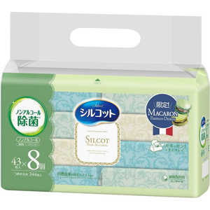 ユニチャーム Silcot(シルコット)ノンアルコール除菌 詰替43枚×8個 マカロン企画(ピスタッシュカラー) ユニチャーム Silcot(シルコット)ノンアルコール除菌 詰替43枚×8個 マカロン企画(ピスタッシュカラー)