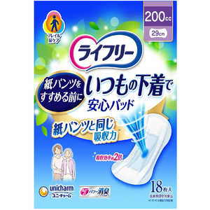 ユニチャーム ライフリー いつもの下着で安心パッド200cc 18枚 