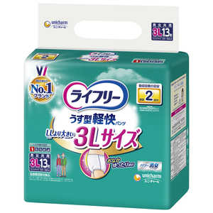 ユニチャーム ライフリーうす型軽快パンツ3L13枚 