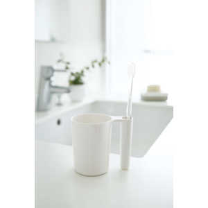 山崎実業 タンブラー&トゥースブラシスタンド ミスト(Tumbler&ToothBRush Stand Mist WH) ホワイト 02216