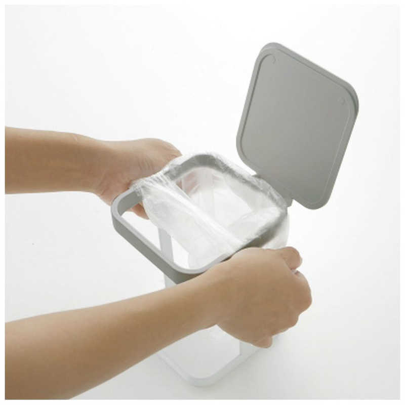 山崎実業 山崎実業 蓋付きポリ袋エコホルダー プレート(Plastic Bag Eco Holder With Lid Plate) ホワイト 03353 03353