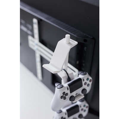 山崎実業 スマート テレビ裏ゲームコントローラー収納ラック ホワイト