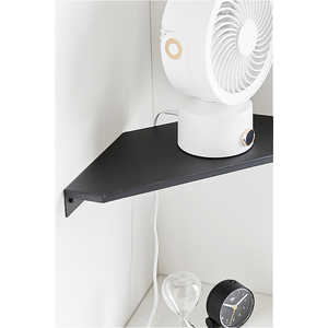 山崎実業 ウォールコーナーサーキュレーターラックスマートS石こうボード壁対応ブラック 10148