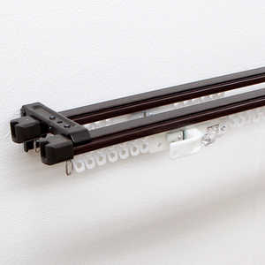 フルネス 伸縮カーテンレール クロスライド 2m用(110-200cm) ダブル ダークウッド フルネス 伸縮カーテンレール クロスライド 2m用(110-200cm) ダブル ダークウッド