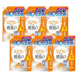 LION (ケース販売)ソフランプレミアム消臭 アロマソープの香り 詰替用 1300ml×6 ケースソフランPSS1300
