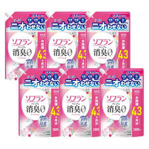 LION (ケース販売)ソフランプレミアム消臭 フローラルアロマの香り 詰替用 1300ml×6 ケースソフランPSF1300