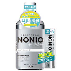 LION NONIOプラスホワイトニングリンス600ml＋ホワイトニングハミガキ30g付 ノニオWリンス600＋Wハミ