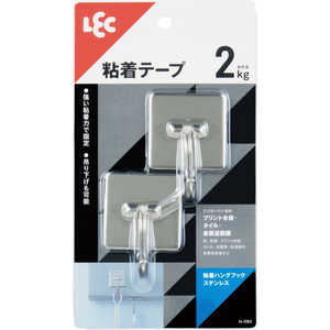 レック 粘着ハングフック ステンレス 2個入 レック 粘着ハングフック ステンレス 2個入