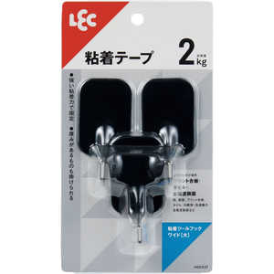レック 粘着ツールフックワイド(大)3個入 ブラック レック 粘着ツールフックワイド(大)3個入 ブラック