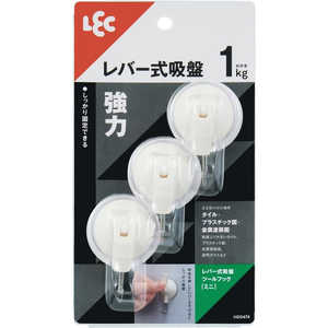 レック レバー式吸盤ツールフック(ミニ)3個入 