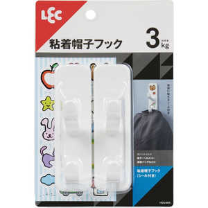 レック 粘着帽子フック(シール付き)2個入 レック 粘着帽子フック(シール付き)2個入
