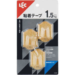 レック 粘着木目フック 3個入 レック 粘着木目フック 3個入