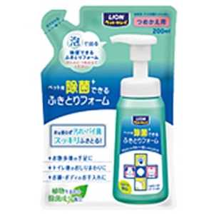 LION ペットキレイ除菌できるふきとりフォーム替え 200ml 