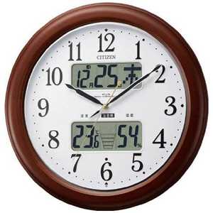 リズム時計 CITIZEN 高精度温湿度計付電波掛時計「インフォームナビEX」 茶色半艶仕 4FY620006