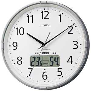 リズム時計 CITIZEN 電波掛け時計 インフォームナビS シルバーメタリック 4FY621019