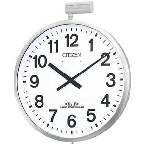 リズム時計 CITIZEN 屋外用電波掛時計「ポールウェーブSF」 シルバー 4MY611N19