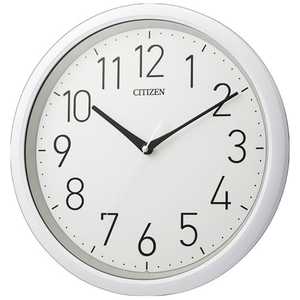 リズム時計 CITIZEN 掛け時計(防滴防塵タイプ)「スペイシーアクア799」 白 8MG799003