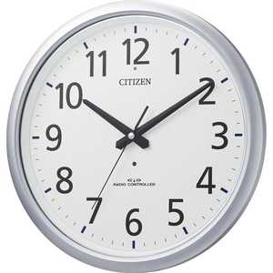 リズム時計 CITIZEN 電波掛け時計(防滴防塵タイプ)「スペイシーアクア493」 シルバー 8MY493019