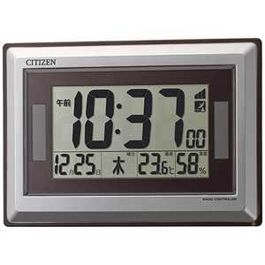 リズム時計 CITIZEN 電波掛け置き兼用時計 シルバーメタリック 8RZ182019