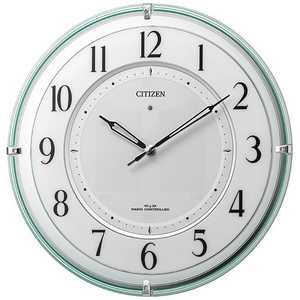 リズム時計 CITIZEN 掛け時計 緑透明色 4MY851005