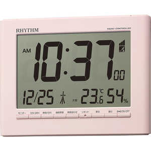 リズム時計 デジタル電波時計 フィットウェーブD203 8RZ203SR13 ピンク