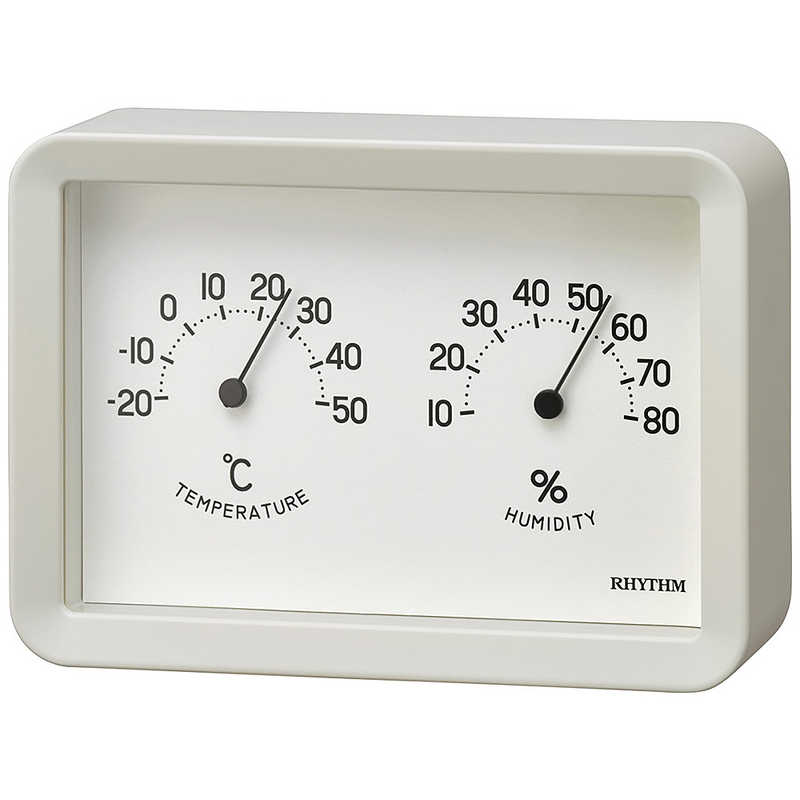 リズム時計 リズム時計 温湿計 A Series A6 温湿度計 ホワイト [アナログ] 9CZ204SR03 9CZ204SR03