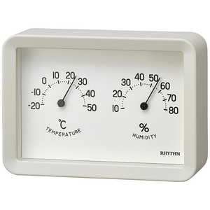 リズム時計 温湿計 A Series A6 温湿度計 ホワイト [アナログ] 9CZ204SR03