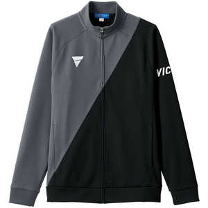 VICTAS 男女兼用 卓球 トレーニングジャケット V-JJ227(XLサイズ/) グレー×ブラック 542101