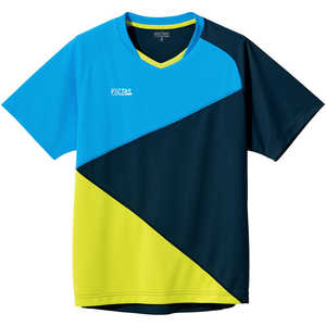 VICTAS 男女兼用 ユニセックス カラー ブロック ゲームシャツ(COLOR BLOCK GS)(XSサイズ/) ターコイズ×ネイビー 612103