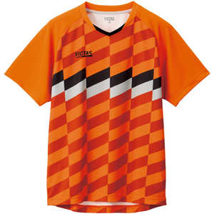 VICTAS 男女兼用 ユニセックス チェッカーラインゲームシャツ(CHECKER LINE GS)(Sサイズ/) オレンジ 612111